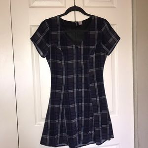 H&M Blue Plaid Dress